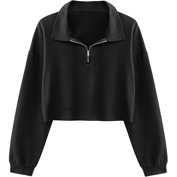 トップス KISHIDAMIKI cropped sweat zip top black Amazon.com: Women Casual Cropped Zip Up Hoodie Cute Crop Top